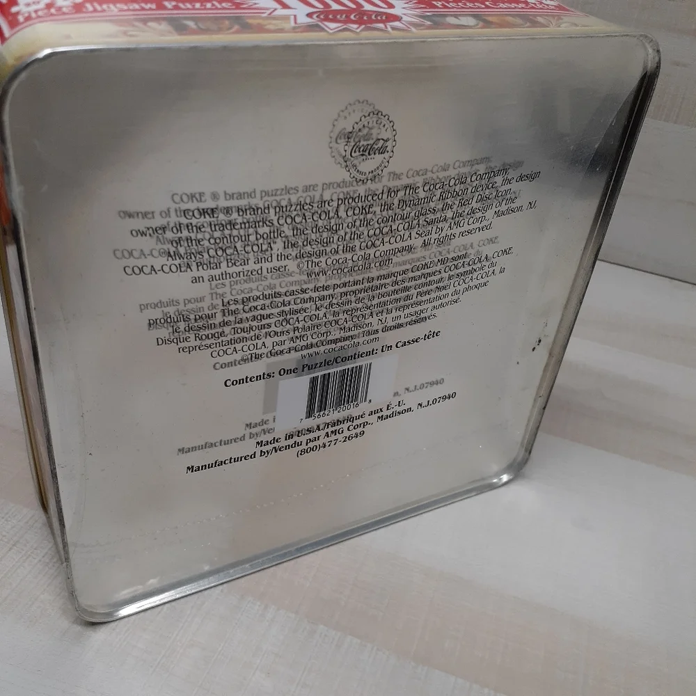 NOS Coca Cola Tin Box 1000 Piece 20 x 27 Puzzle In Collectors Tin - Picture 5 of 8